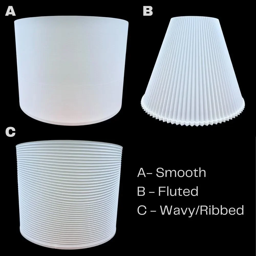 Organic Base Table Lamp, Flutter Table Lamp, Structural Desk Lamp and Shade